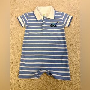 Florence Eiseman Blue and White Striped Bodysuit